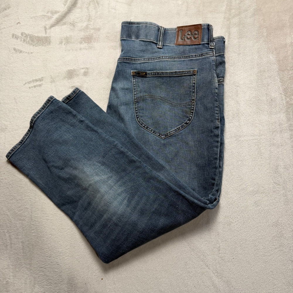 Lee Regular Fit Straight Leg Jeans Mens Blue Denim Size 44x29‎